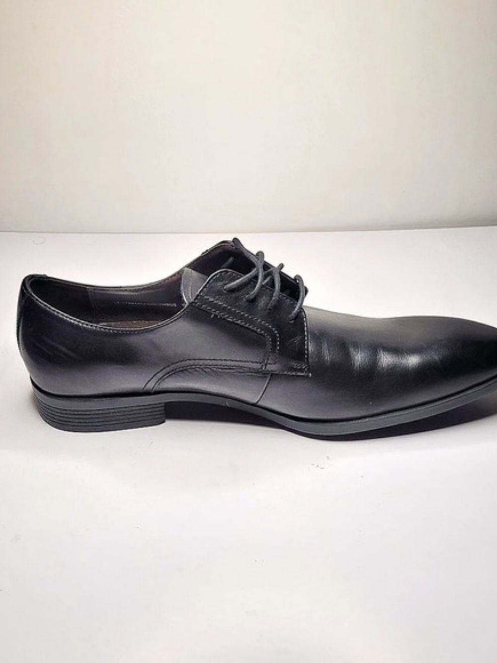Black Brown 1826 Men's Black Leather Oxford Derby Dress Shoes Size US 10M - Picture 9 of 11